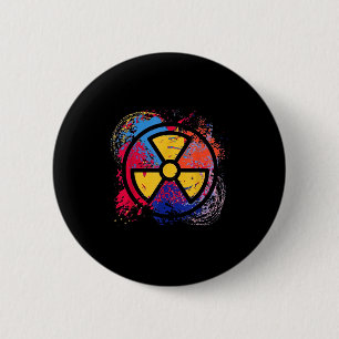 Bóton Redondo 5.08cm Símbolo de Radiação de Medicina Nuclear Colorido R