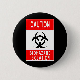 Bóton Redondo 5.08cm Símbolo do Biohazard