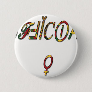 Bóton Redondo 5.08cm Símbolo feminino "OFICIAL" invertido Impressão