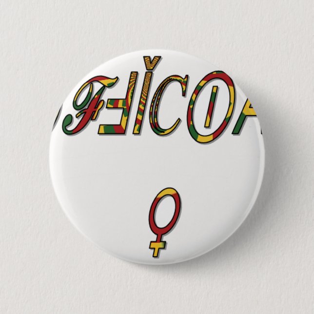 Bóton Redondo 5.08cm Símbolo feminino "OFICIAL" invertido Impressão (Frente)