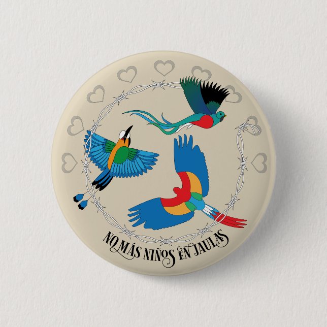 Bóton Redondo 5.08cm Símbolo hexadecimal No Mas Niños en Jualas Botão (Frente)