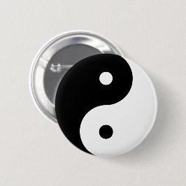 Bóton Redondo 5.08cm Símbolo Redondo Yin Yang Formas Dançantes Preto e
