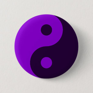 Bóton Redondo 5.08cm Símbolo roxo de Yin Yang