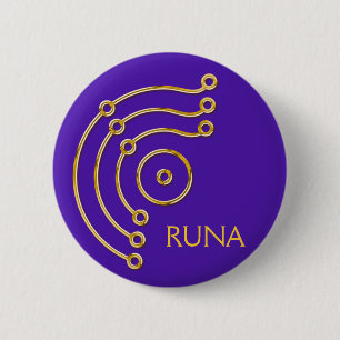 Bóton Redondo 5.08cm Símbolo RUNA/OURO, violeta de RUNA
