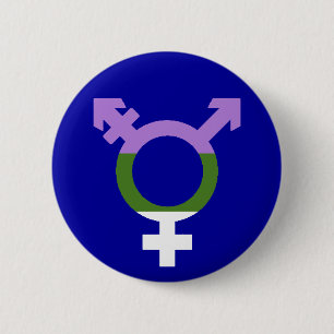 Bóton Redondo 5.08cm Símbolo Trans da Bandeira Genderqueer