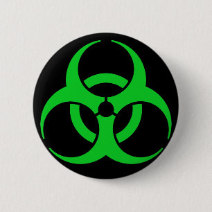 Bóton Redondo 5.08cm Símbolo Verde de Biohazard