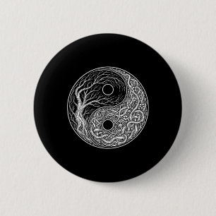 Bóton Redondo 5.08cm Símbolo Yin Yang Árvore Da Vida, Tai Chi, Qigong,