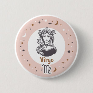 Bóton Redondo 5.08cm Símbolo Zodiac Virgo