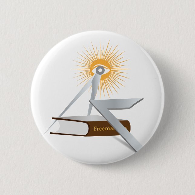 Bóton Redondo 5.08cm Símbolos de maçonaria (Frente)
