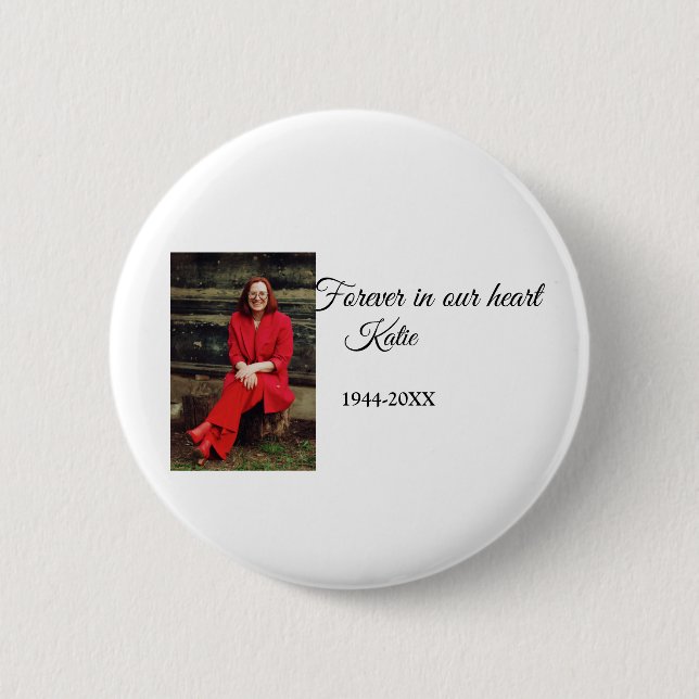 Bóton Redondo 5.08cm simples Adicione sua manutenção de memorial de tex (Frente)