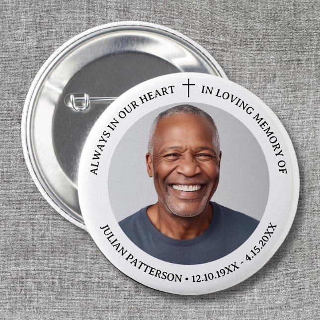 Bóton Redondo 5.08cm Simples Foto Funeral Memorial (Criador carregado)