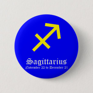 BÓTON REDONDO 5.08CM SINAL ASTROLÓGICO SAGITTÁRICO, SÍMBOLO ZODIAC