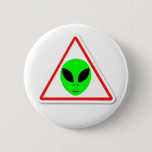Bóton Redondo 5.08cm sinal de atenção de alienígena