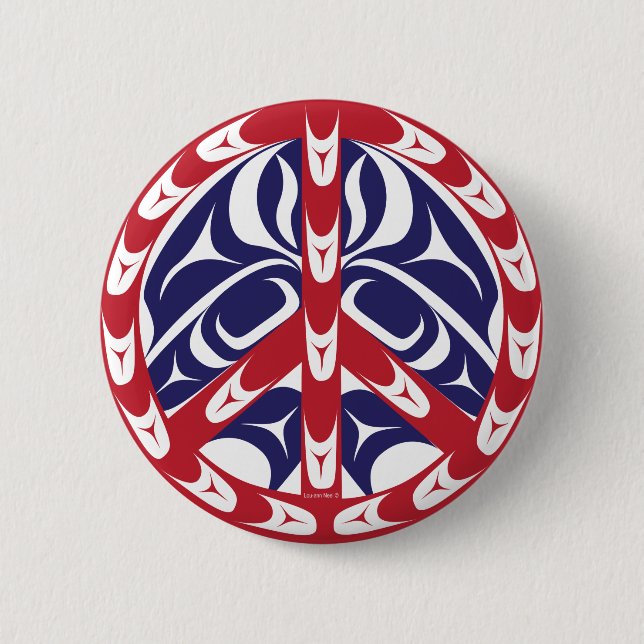 Bóton Redondo 5.08cm Sinal de Paz (Frente)