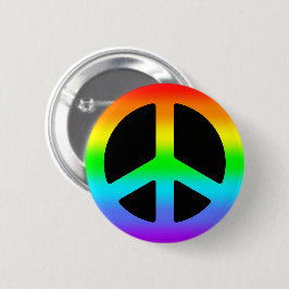 Bóton Redondo 5.08cm Sinal de Paz Arco-Íris