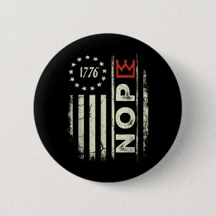 Bóton Redondo 5.08cm Sinal de Protesto Retro Sem Reis Bandeira American