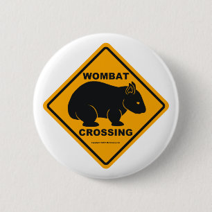 Bóton Redondo 5.08cm Sinal do cruzamento de Wombat