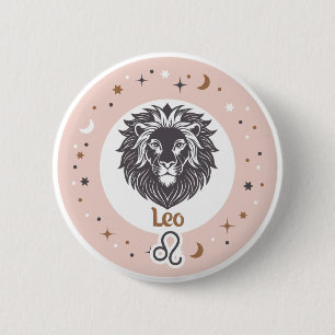 Bóton Redondo 5.08cm Sinal Zodiac Leo