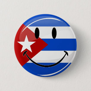 Bóton Redondo 5.08cm Sinalizador cubano sorridente