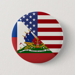 Bóton Redondo 5.08cm Sinalizador da América do Haiti Half Haitian Am