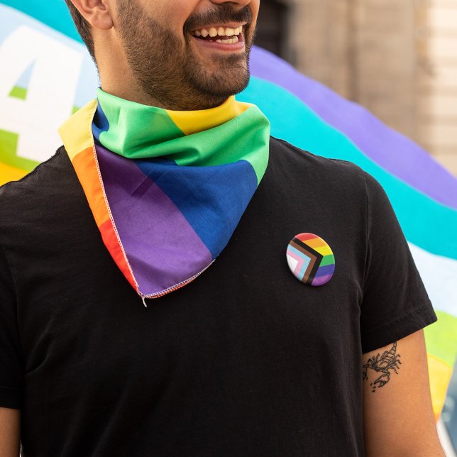 Bóton Redondo 5.08cm Sinalizador do Progresso Orgulho da Diversidade do (Criador carregado)