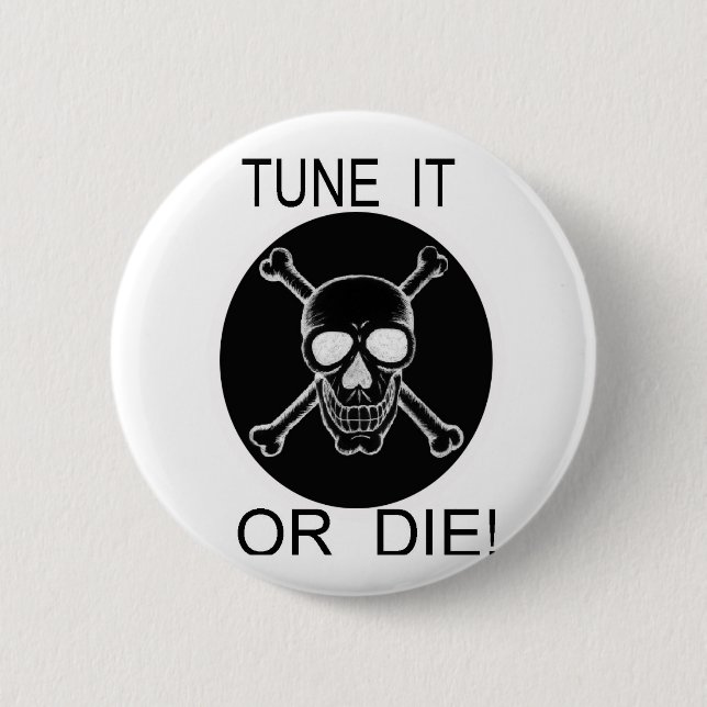 Bóton Redondo 5.08cm Sintonize Ou Diminua O Crânio Do Círculo (Frente)