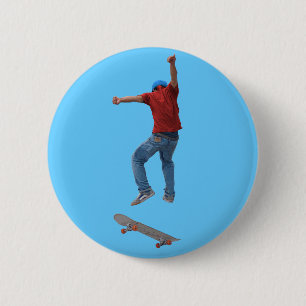 Bóton Redondo 5.08cm Skateboarder Consiga Alguma Ação Aérea Kulcha Art