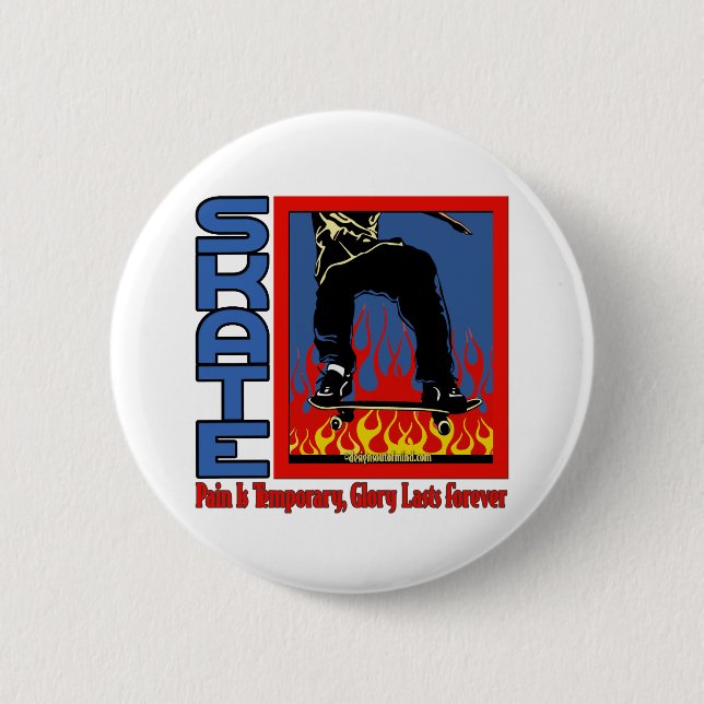 Bóton Redondo 5.08cm Skateboarding (Frente)