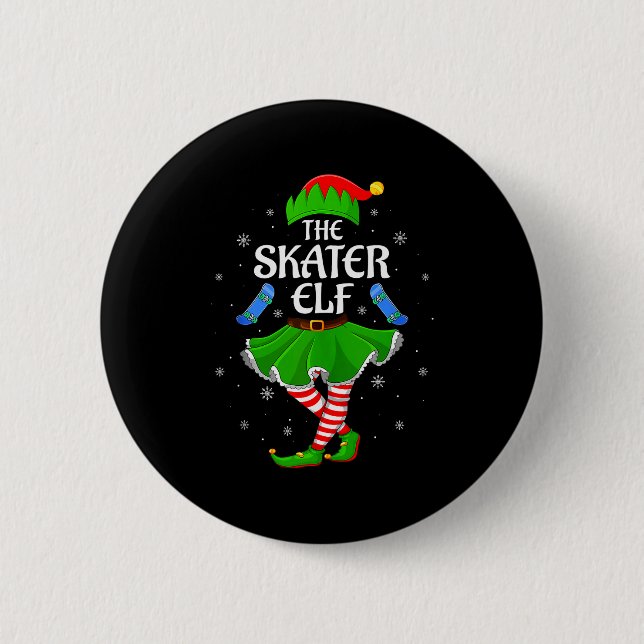 Bóton Redondo 5.08cm Skater Elf Christmas Family Girls Women Elf Squad  (Frente)