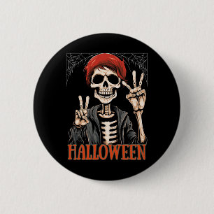 Bóton Redondo 5.08cm Skeleton Apocalypse Night No Halloween Engraçado