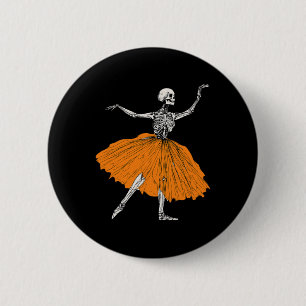 Bóton Redondo 5.08cm Skeleton Ballerina Dance Tutu Dançador de Balés Sp