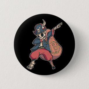 Bóton Redondo 5.08cm Skeleton Costume com Logotipo Bitmoney