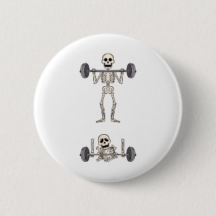 Bóton Redondo 5.08cm Skeleton Gym Funny Workout Piadas de ginástica