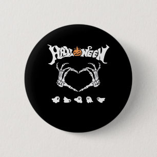 Bóton Redondo 5.08cm Skeleton Hand Com, Design Halloween