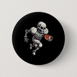 Bóton Redondo 5.08cm Skeleton Jogando Futebol Halloween Skull Lover 1