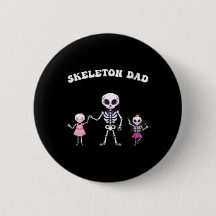 Bóton Redondo 5.08cm Skeleton Pai Halloween Costume Engraçado Skype