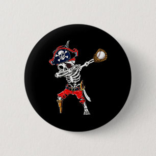 Bóton Redondo 5.08cm Skeleton Pirate &amp; Custo do Dia das Bruxas da B