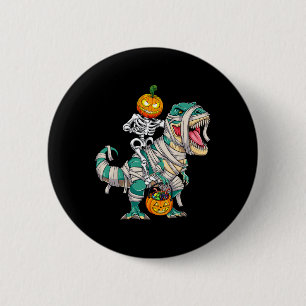 Bóton Redondo 5.08cm Skeleton Riding Mummy Dinosaur T rex Halloween Pum