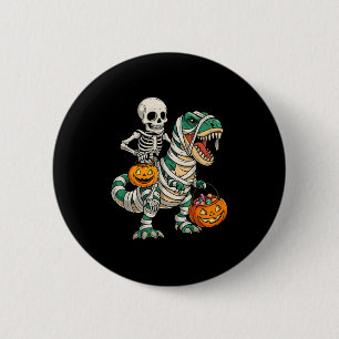 Bóton Redondo 5.08cm Skeleton Riding Mummy Dinosaur T Rex Kids Men