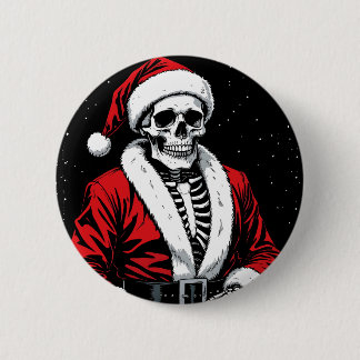 Bóton Redondo 5.08cm Skeleton Santa