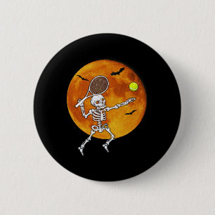 Bóton Redondo 5.08cm Skeleton Tênis Halloween Racket Ll