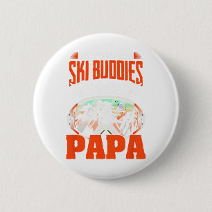 Bóton Redondo 5.08cm Ski Buddies Me Chame Papa Skier Skier Esportes de