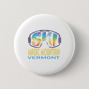 Bóton Redondo 5.08cm Ski Magic Mountain Vermont Férias de Esqui