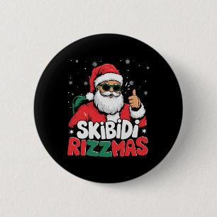 Bóton Redondo 5.08cm Skibidi Rizzmas Natal Santa Feliz Claus Rizz M
