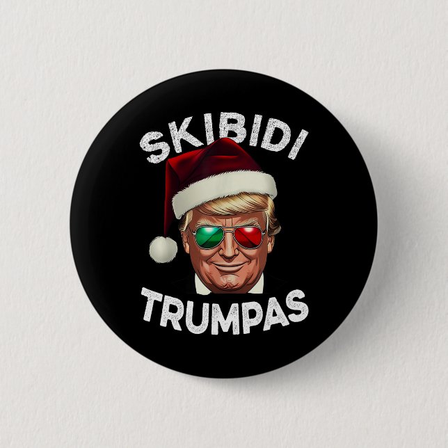 Bóton Redondo 5.08cm Skibidi Trumpmas Rizzmas Engraçado Juventude Moder (Frente)