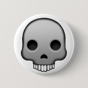 Bóton Redondo 5.08cm Skull Emoji