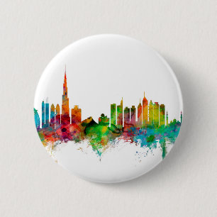Bóton Redondo 5.08cm Skyline de Dubai
