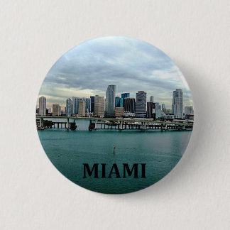 Bóton Redondo 5.08cm Skyline de Miami Florida