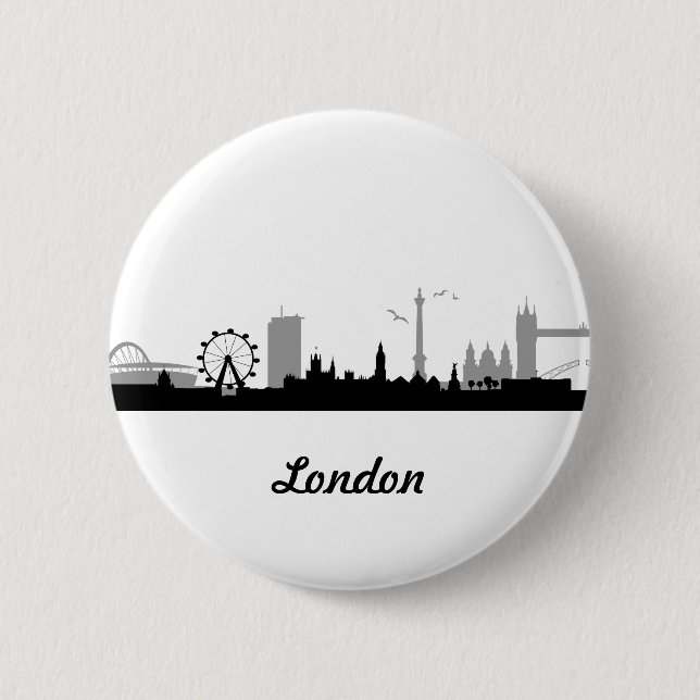 Bóton Redondo 5.08cm Skyline Londres (Frente)