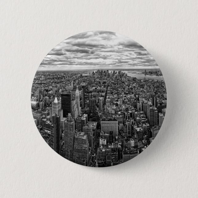 Bóton Redondo 5.08cm Skyline Nova York (Frente)